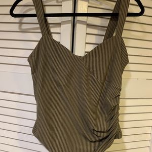 Olive stripped tank top